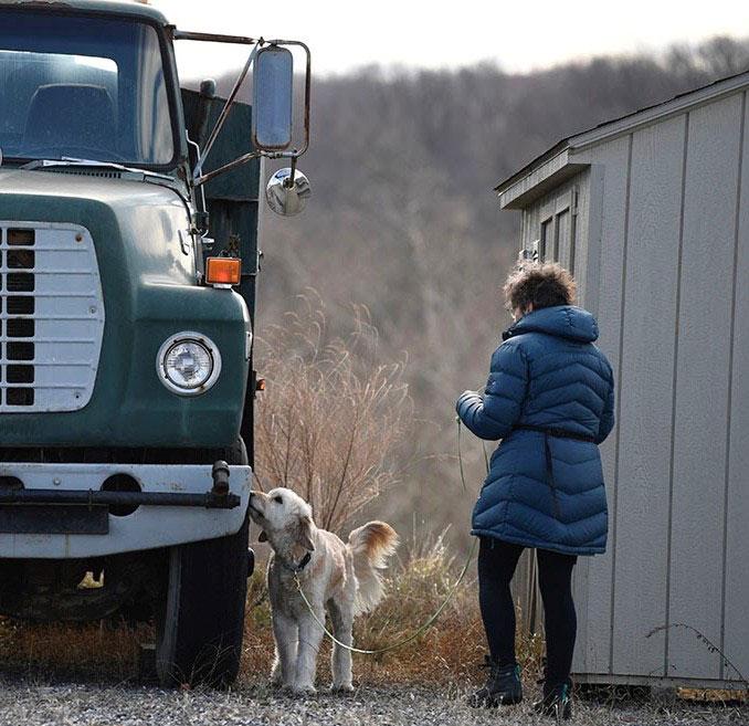 Pamela Hansen and her dog